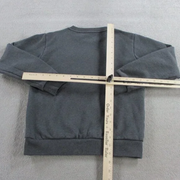 VERSACE Kids Logo Sweatshirt Size 12a Gray Logo Applique Fleece Sweater Crewneck - Picture 9 of 12